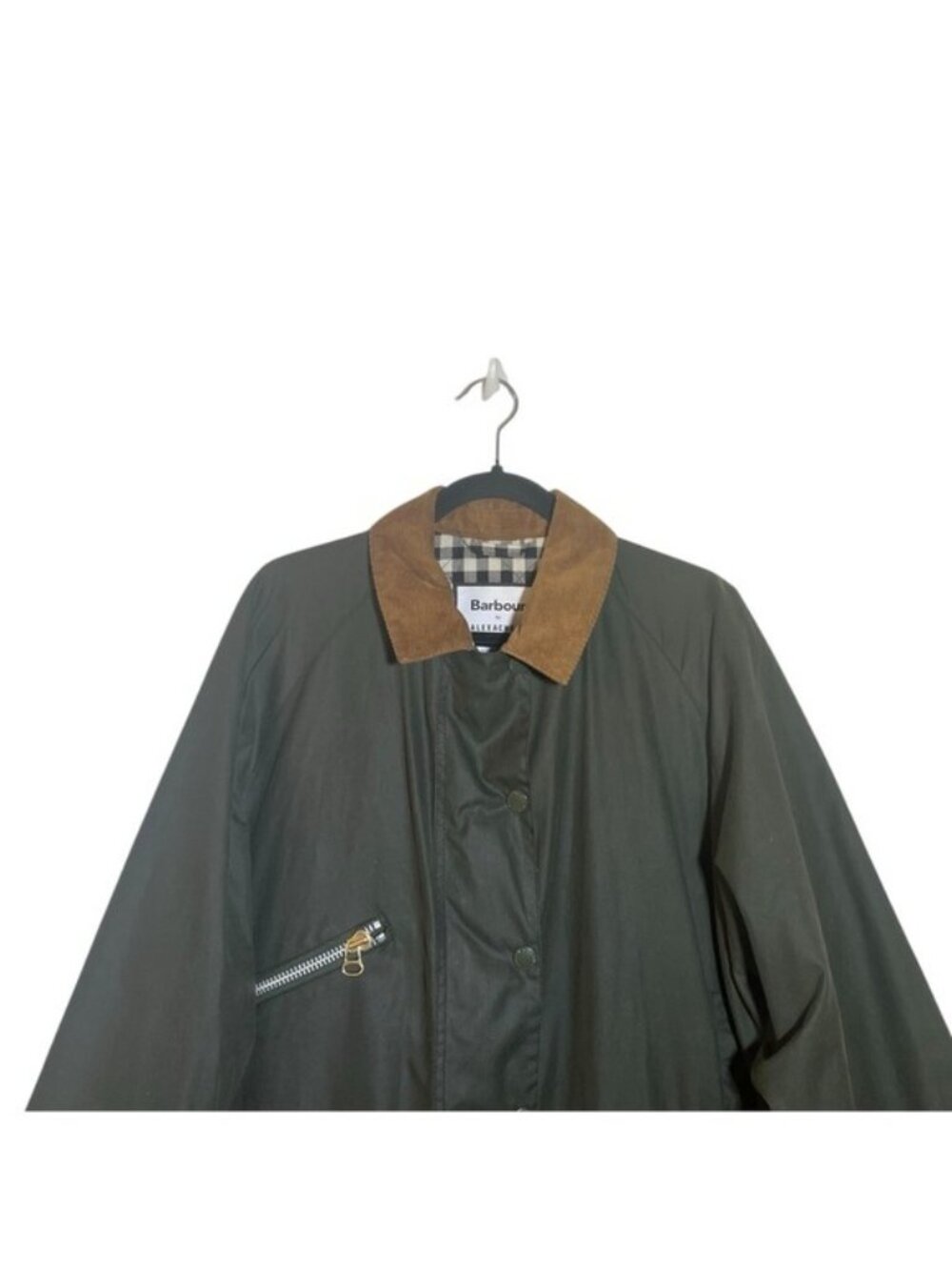 Barbour by AlexaChung Green Edith Waxed Jacket US 8 - Picture 4 of 15